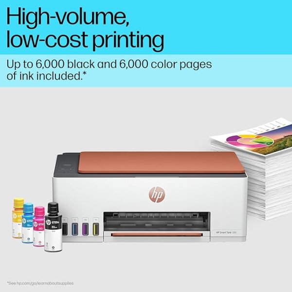 HP Smart Tank 589 All-in-One WiFi Colour Printer – 30 ppm Speed, High Capacity Ink Tank, Wireless, Ideal for Home & Office Printing - Image 2